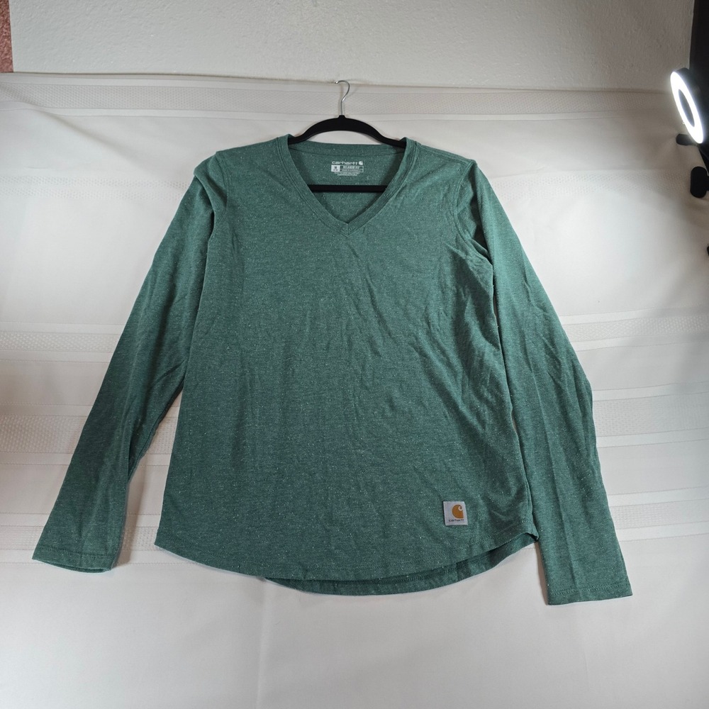 Carhartt Women's Relaxed Fit Midweight Long-Sleeve V-Neck T-Shirt